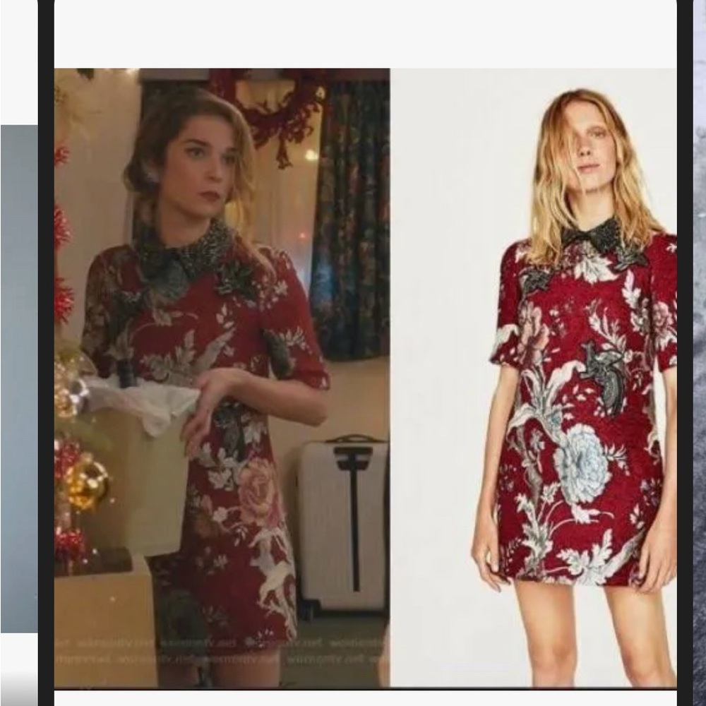 Zara Red Floral Mini Dress - Picture 14 of 15